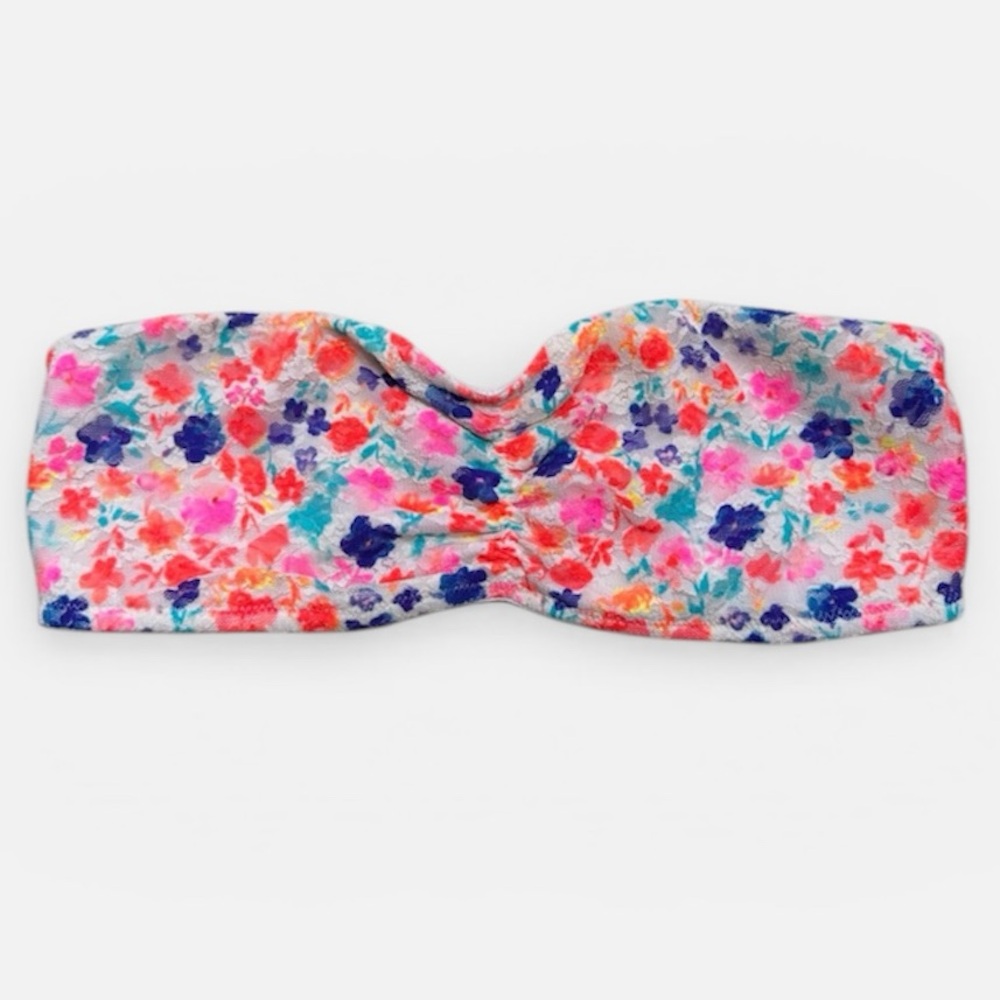 Victoria’s Secret PINK neon floral lace bandeau bralette size S